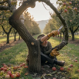 het snoeien van een appelboom